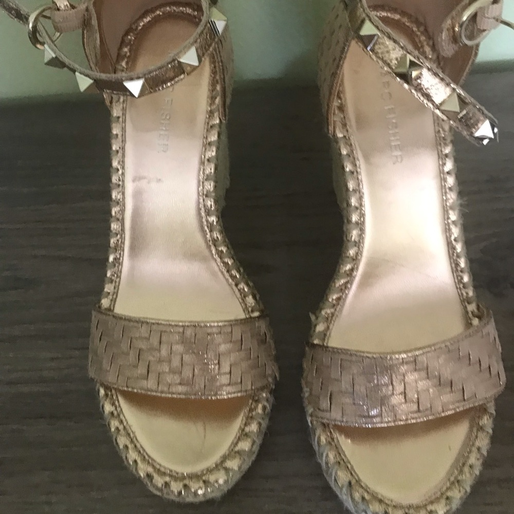 Rose Gold espadrilles. Marc Fisher Ala Valentino
